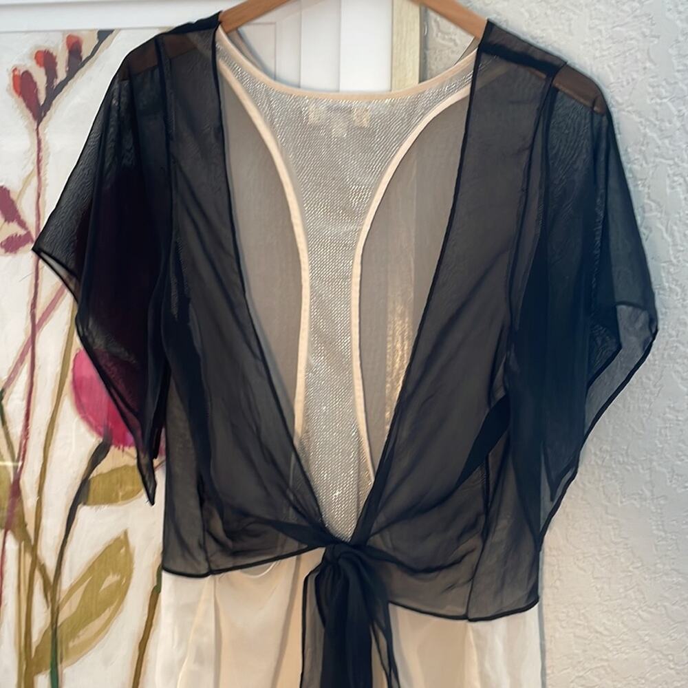 Umgee Black Flowy Sequin Sheer Backless Top Whimsygoth Indie Sleaze Boho